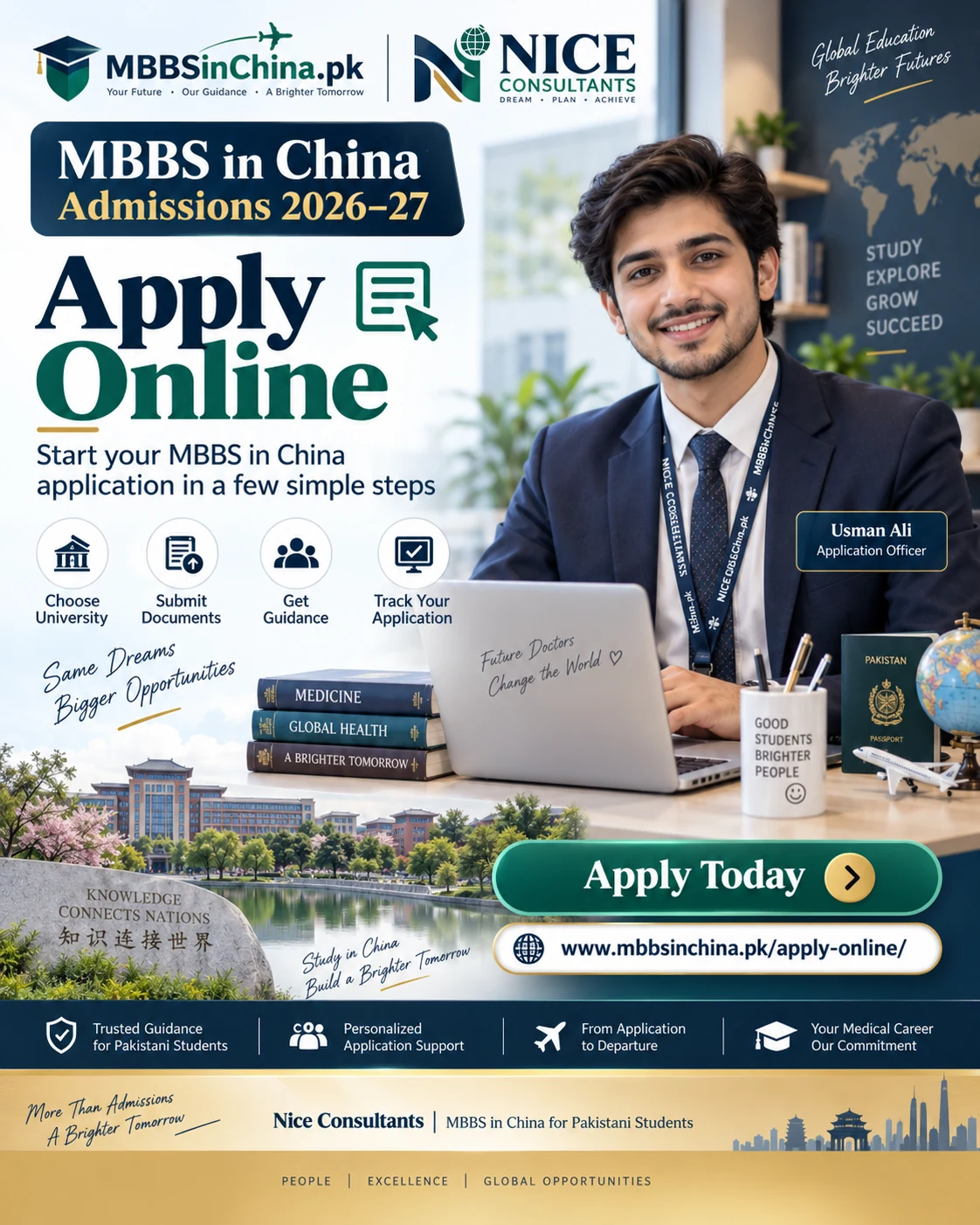 Apply online for MBBS in China 2026-27 with Nice Consultants