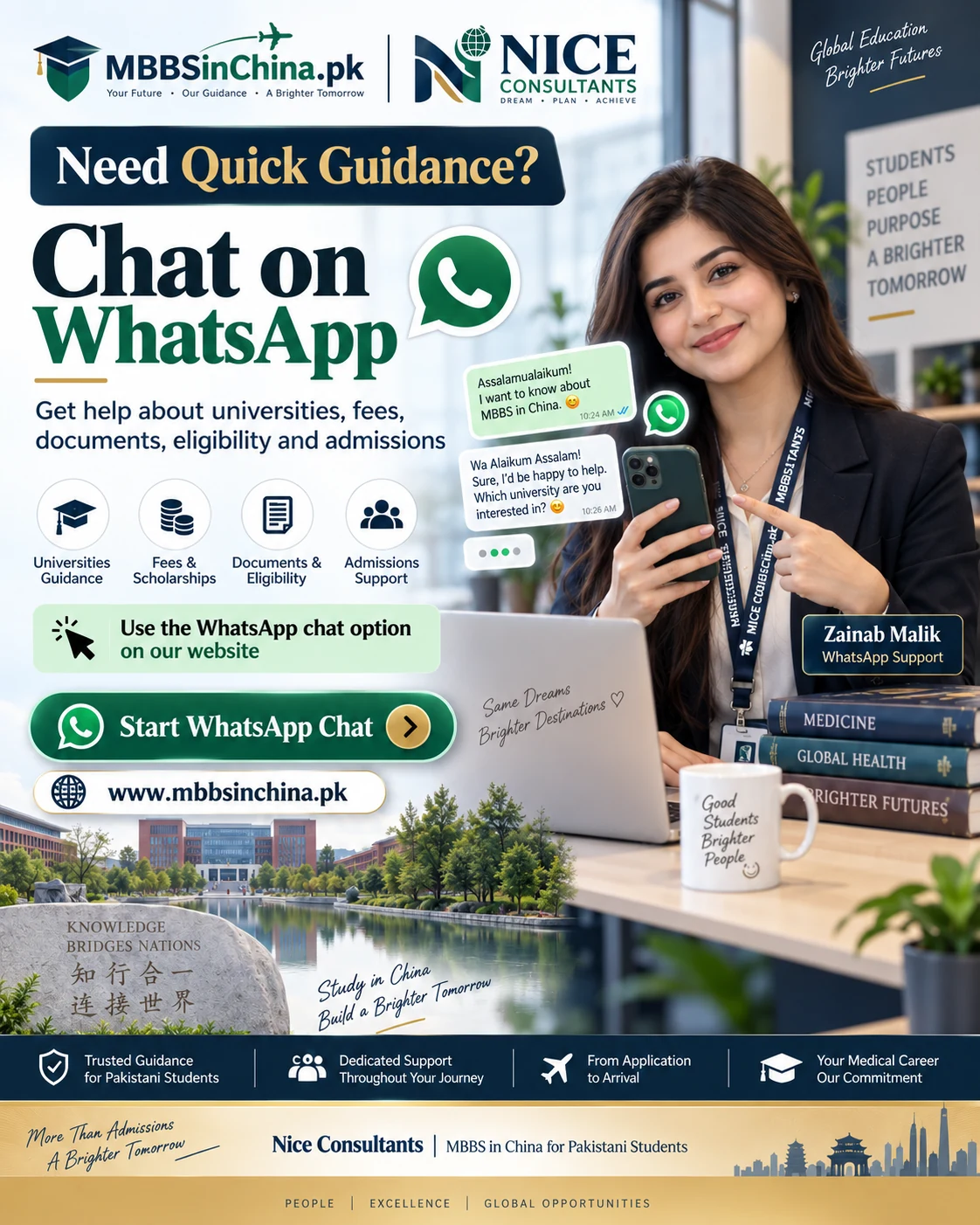 WhatsApp guidance for MBBS in China admissions university fees and eligibility