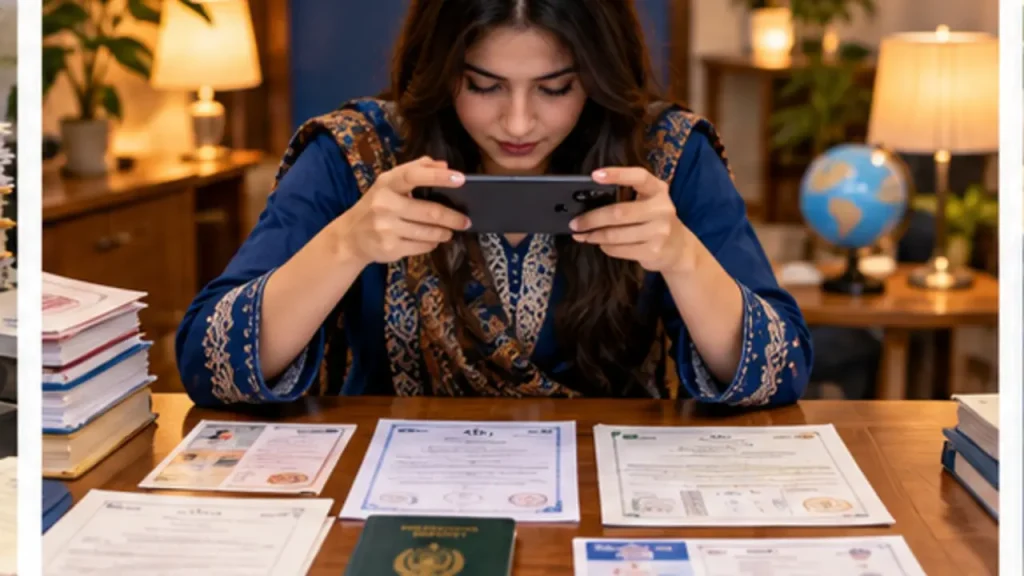 Applicant photographing documents clearly