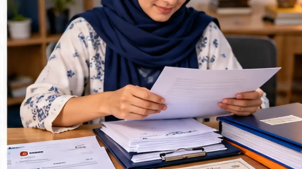 Applicant organising an admission document checklist