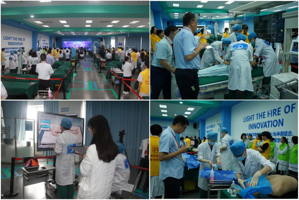Medical students completing clinical skills simulations at Dalian Medical University