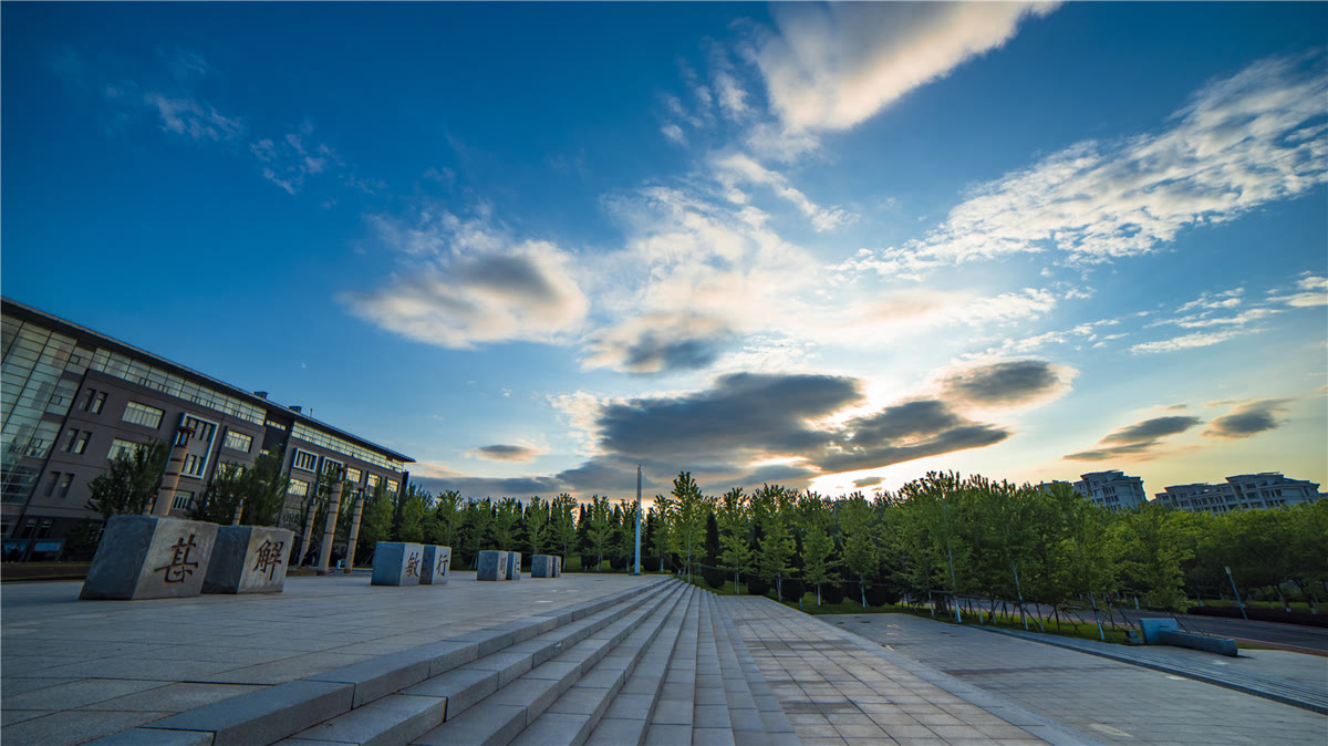 Siyuan Square and campus buildings at Dalian Medical University