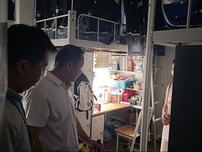 Post-Typhoon Dormitory Relief Visit at Hainan Medical University