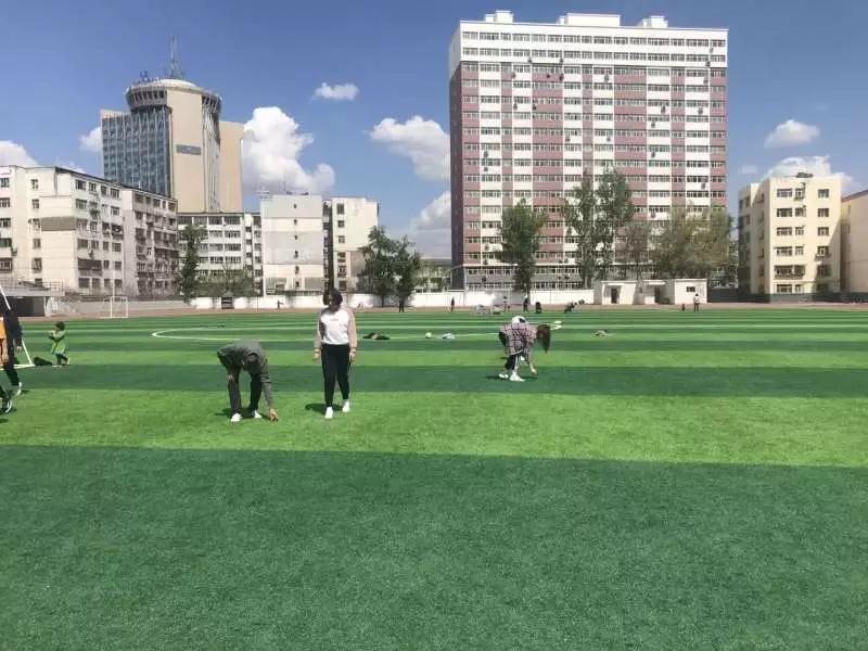 Campus Sports Field Cleanup at Xinjiang Medical University